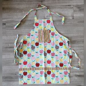 Apple Print Apron with Pocket & Ties Handmade